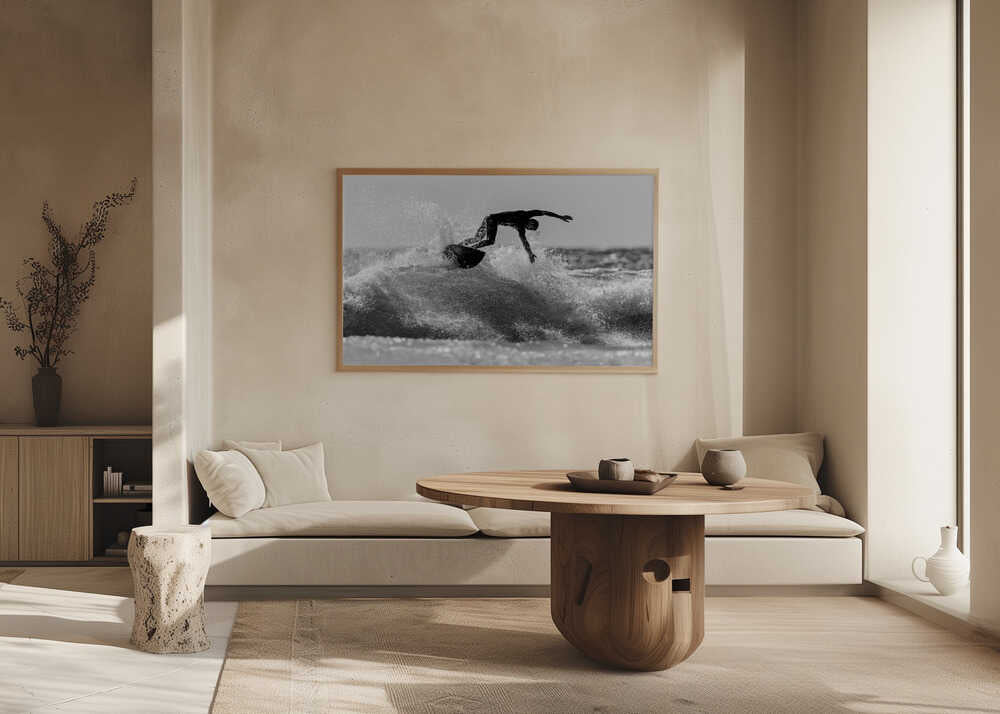 Surfer Riding Ocean Wave