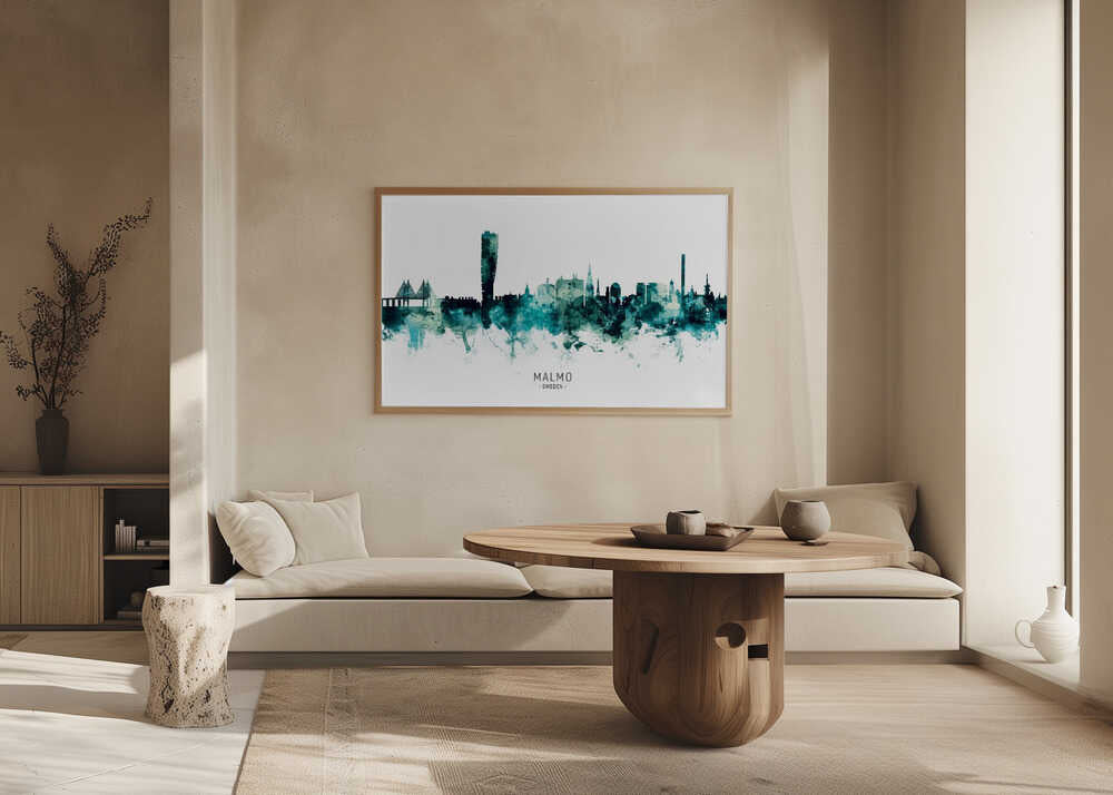 Malmo Watercolor Skyline