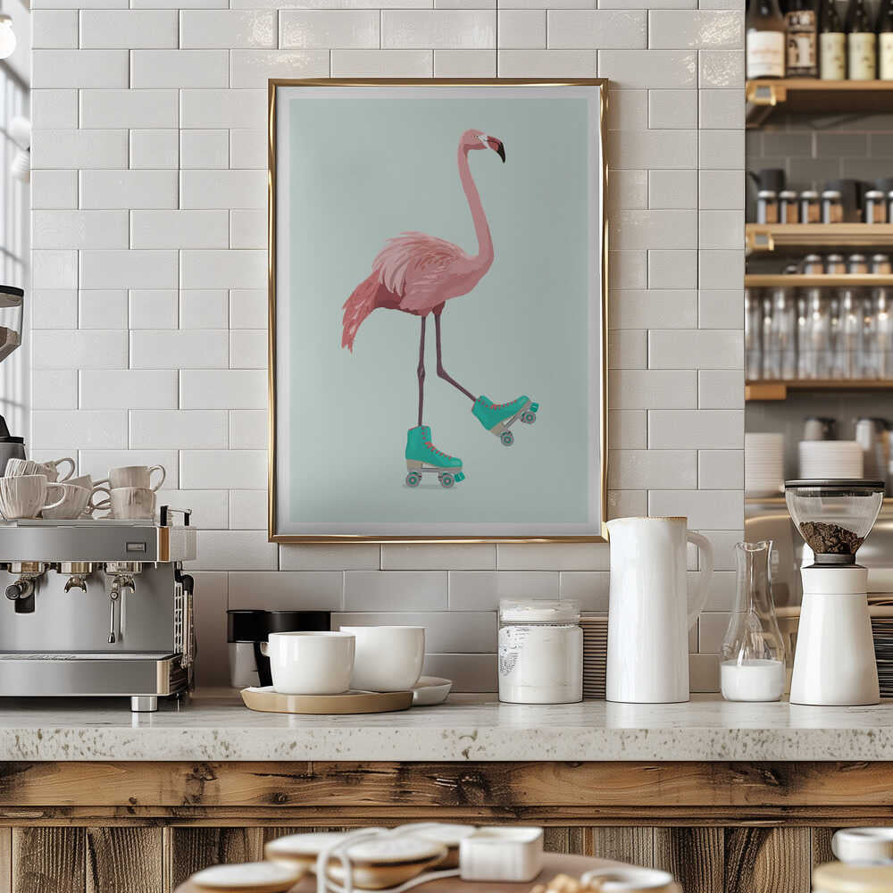 Roller Skating Flamingo