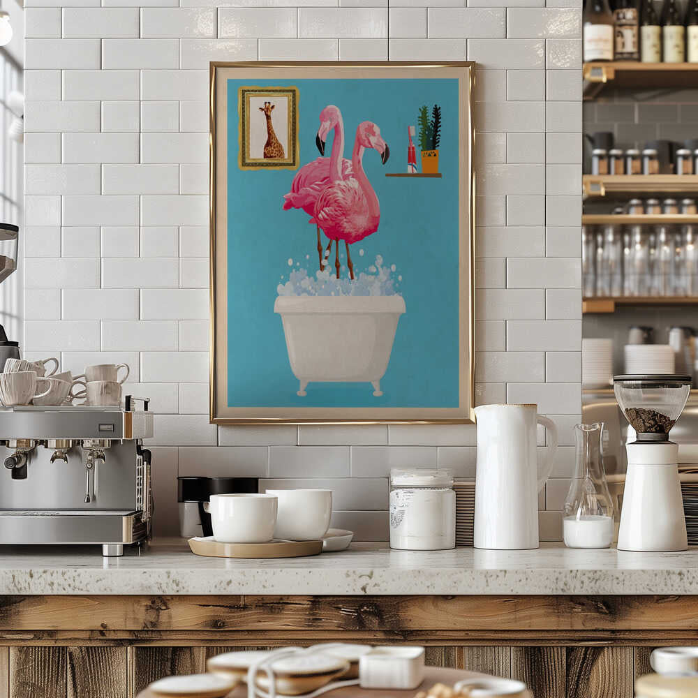 Flamingo i badkaret