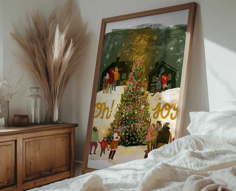 Glädje vid julgranständningen