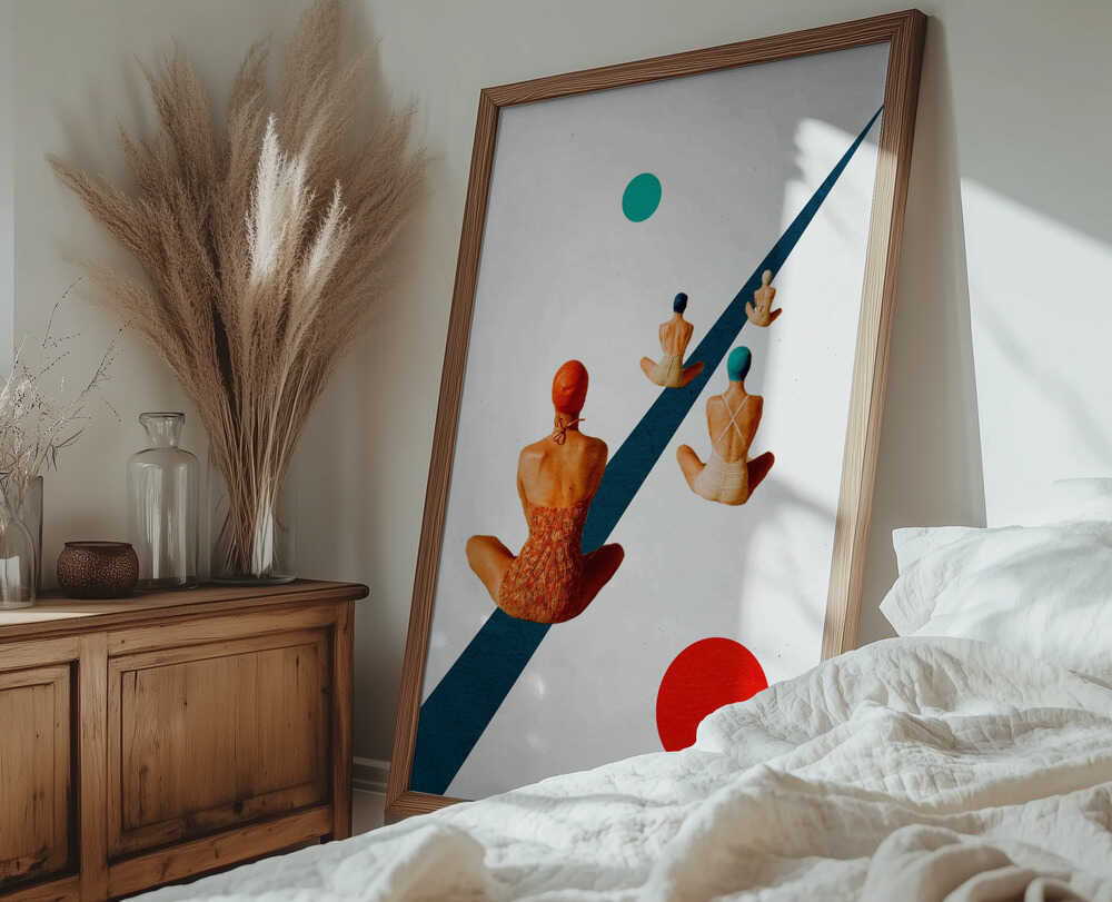 Vintage Bathers Geometric