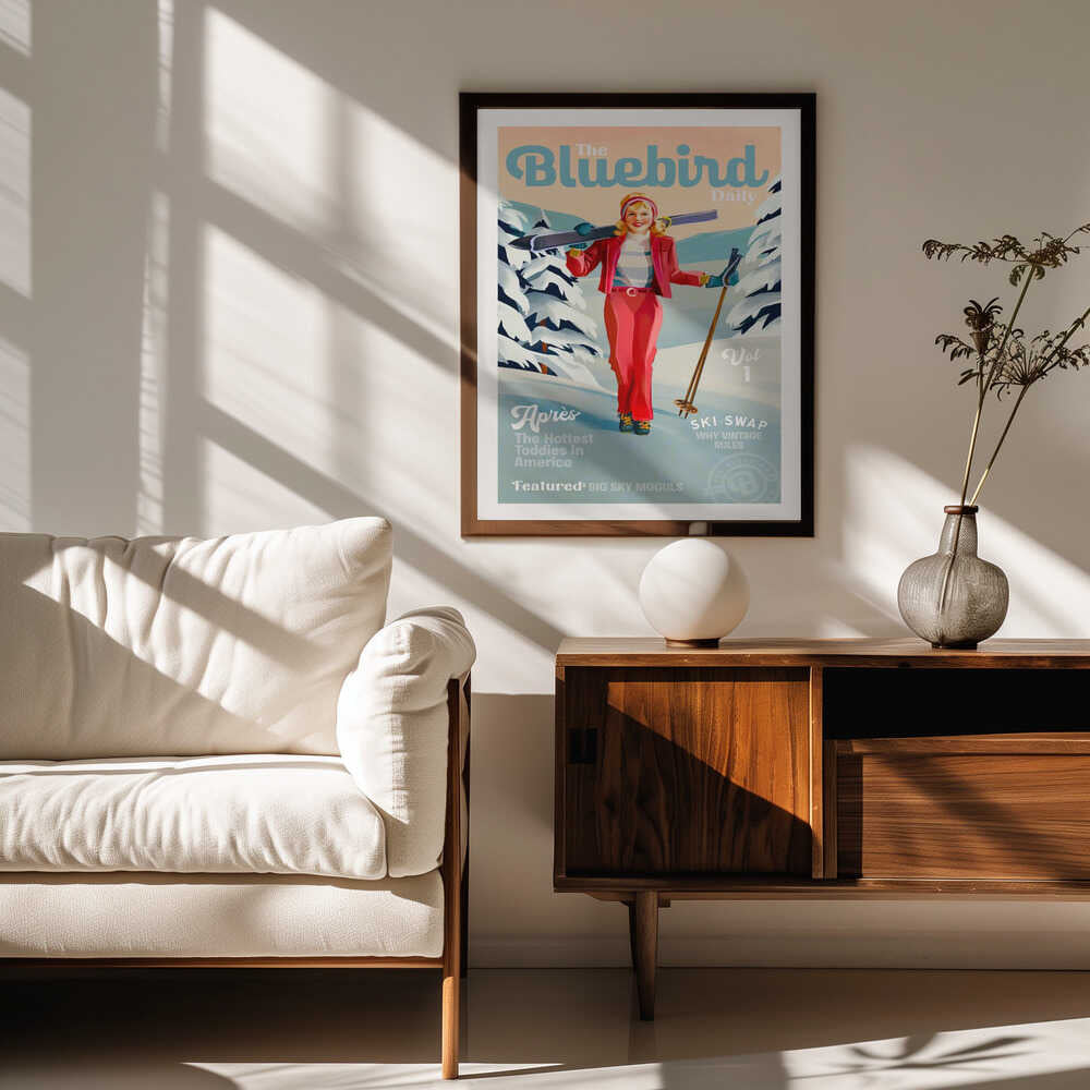 The Bluebird Daily Pinup Ski Art