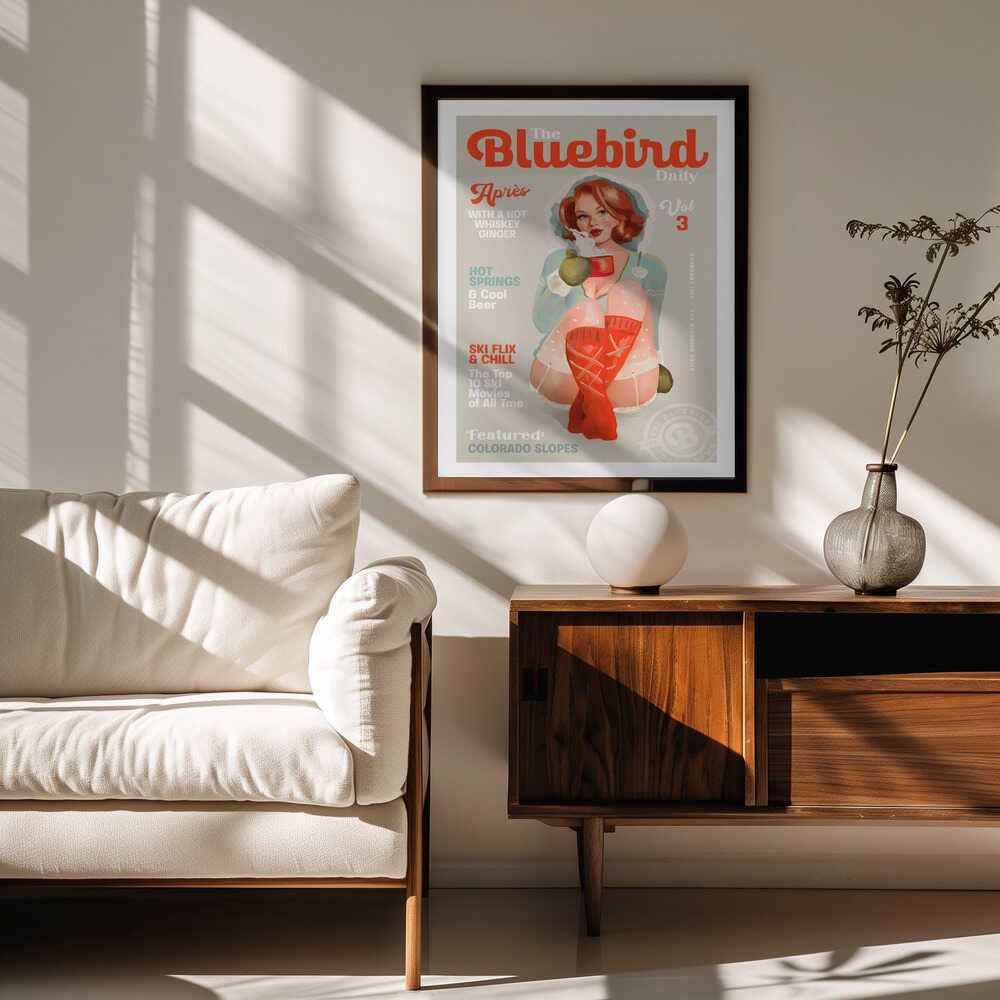The Bluebird Daily Vintage Pin Up Ski Art