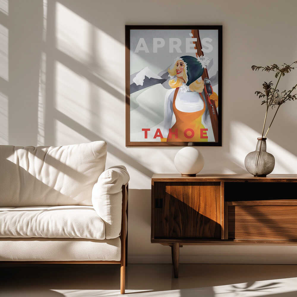 Apres Ski Lake Tahoe Vintage Pin Up Art