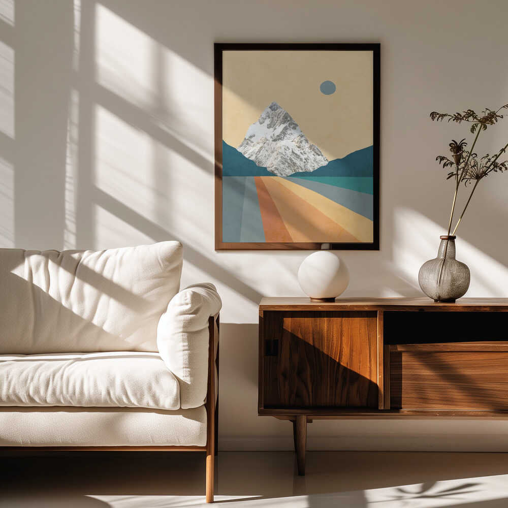 Geometric Mountain Sunset