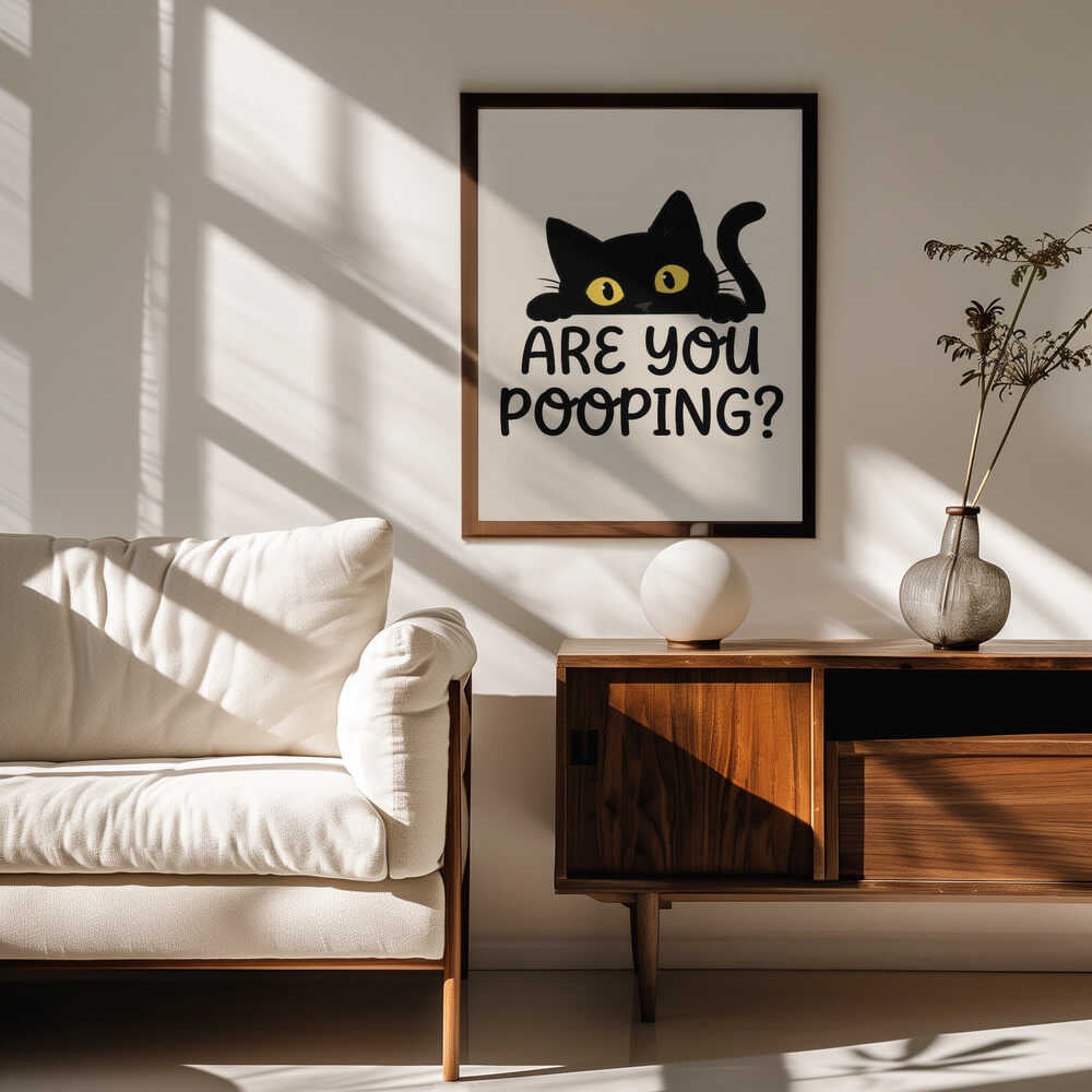 Funny Peeking Cat