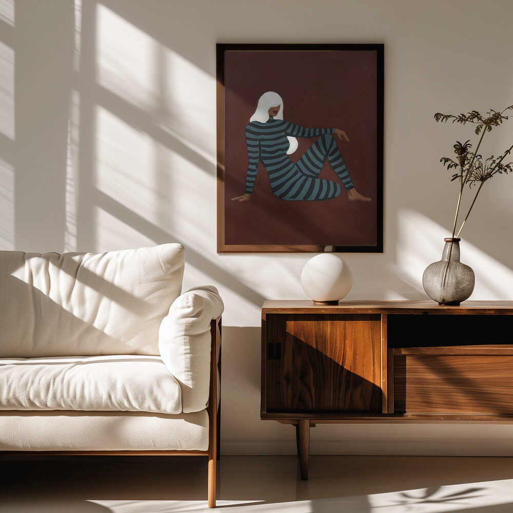 Striped Woman Sitting