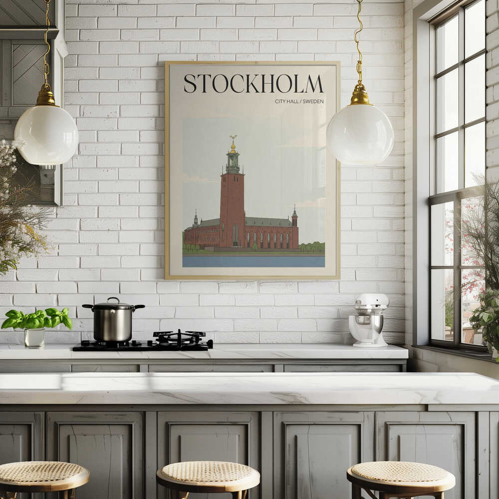 Stockholm City Hall Travel Poster