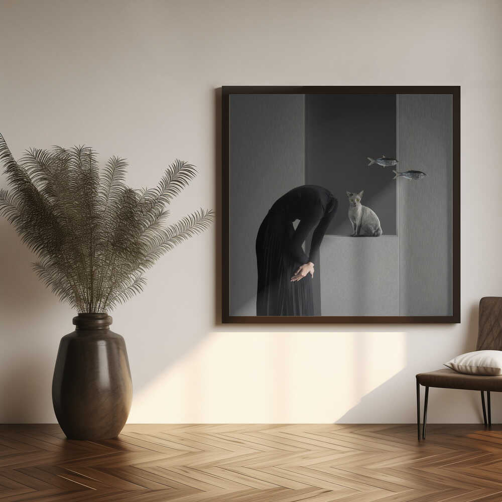 Surreal Woman Floating Fish