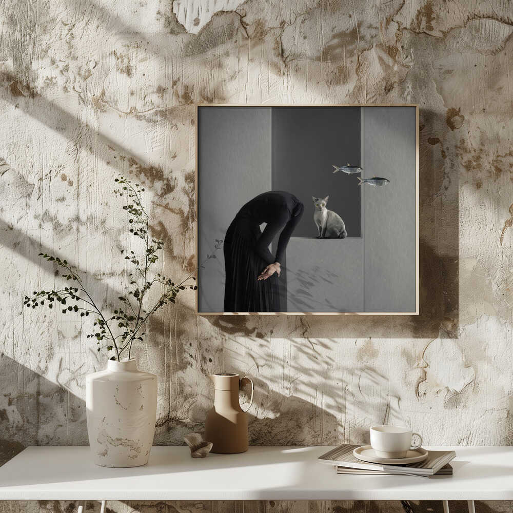 Surreal Woman Floating Fish