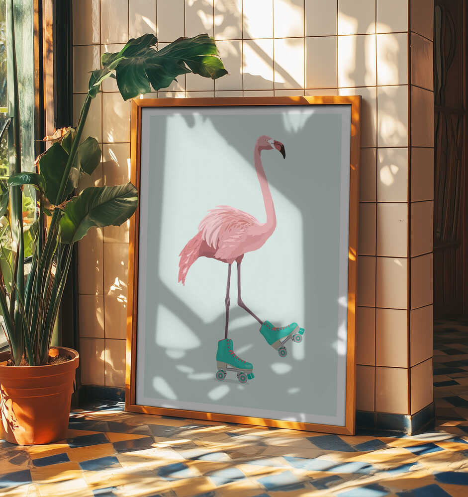 Roller Skating Flamingo