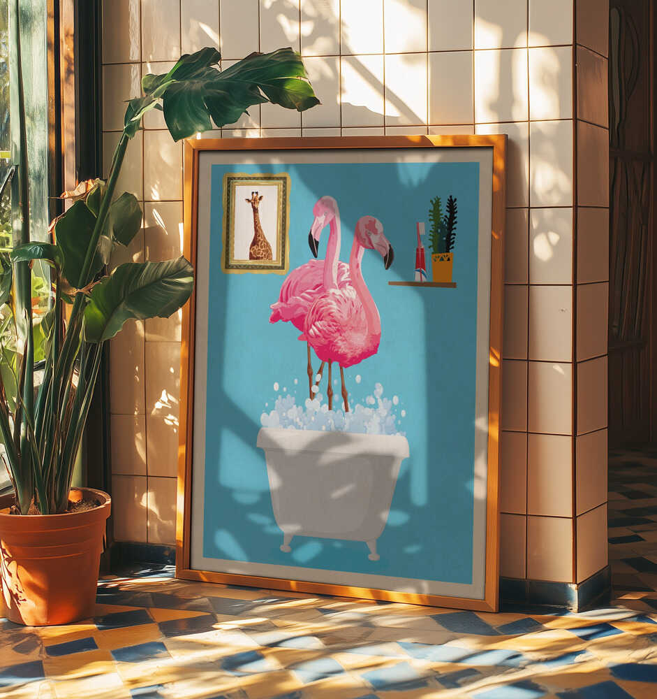 Flamingo i badkaret