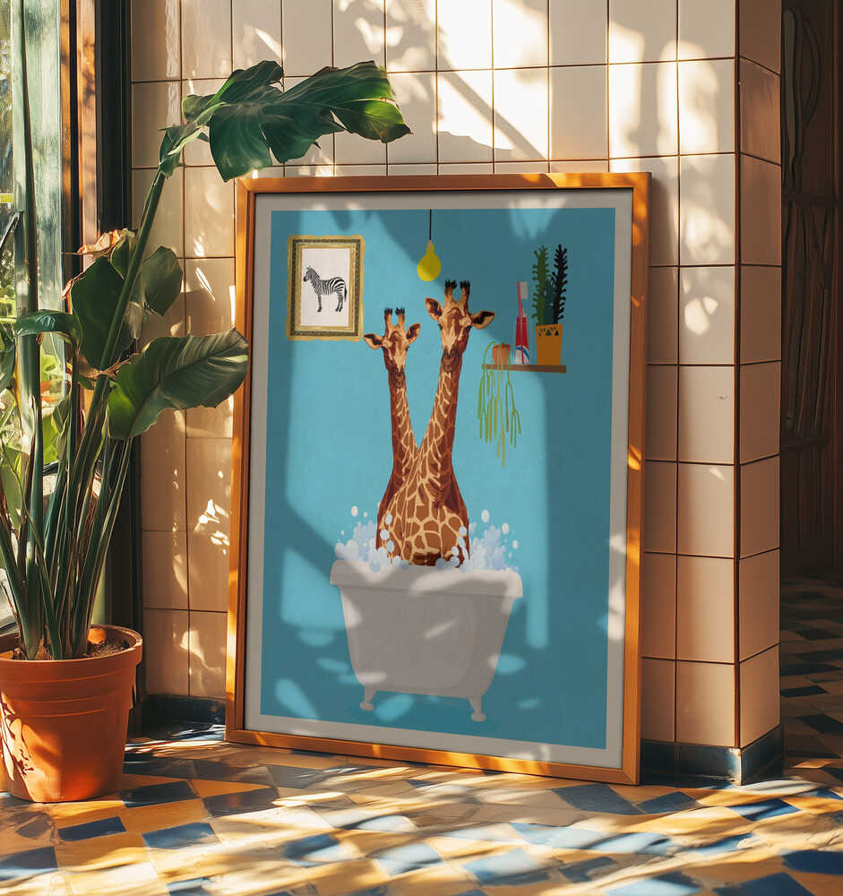 Giraffer i badet