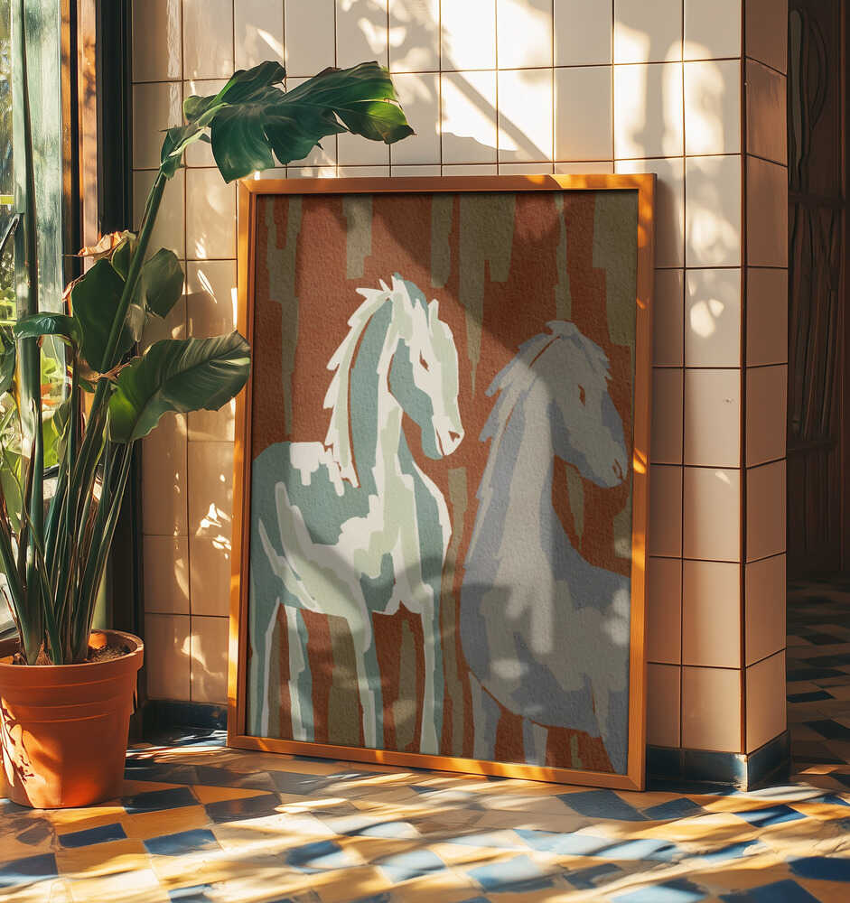 Abstract Forest Horses