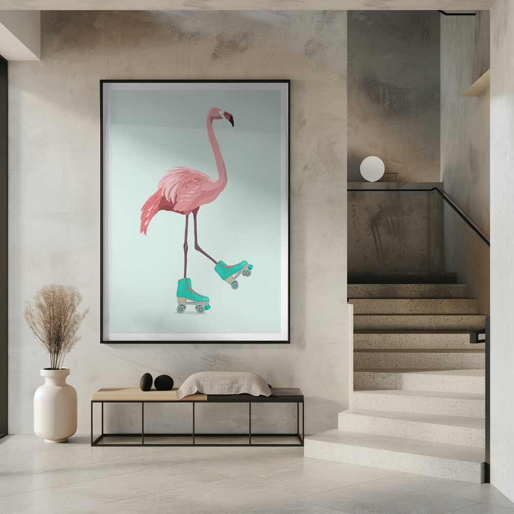 Roller Skating Flamingo