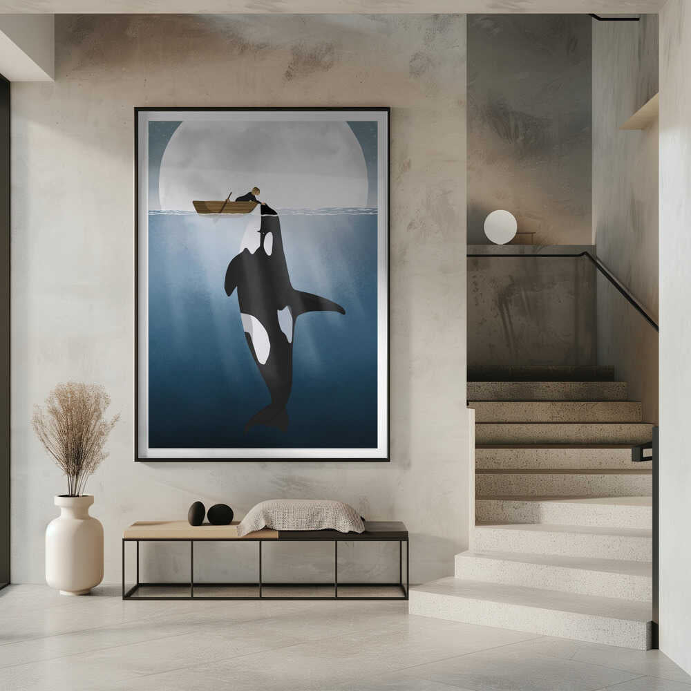 Man And Orca Moonlight