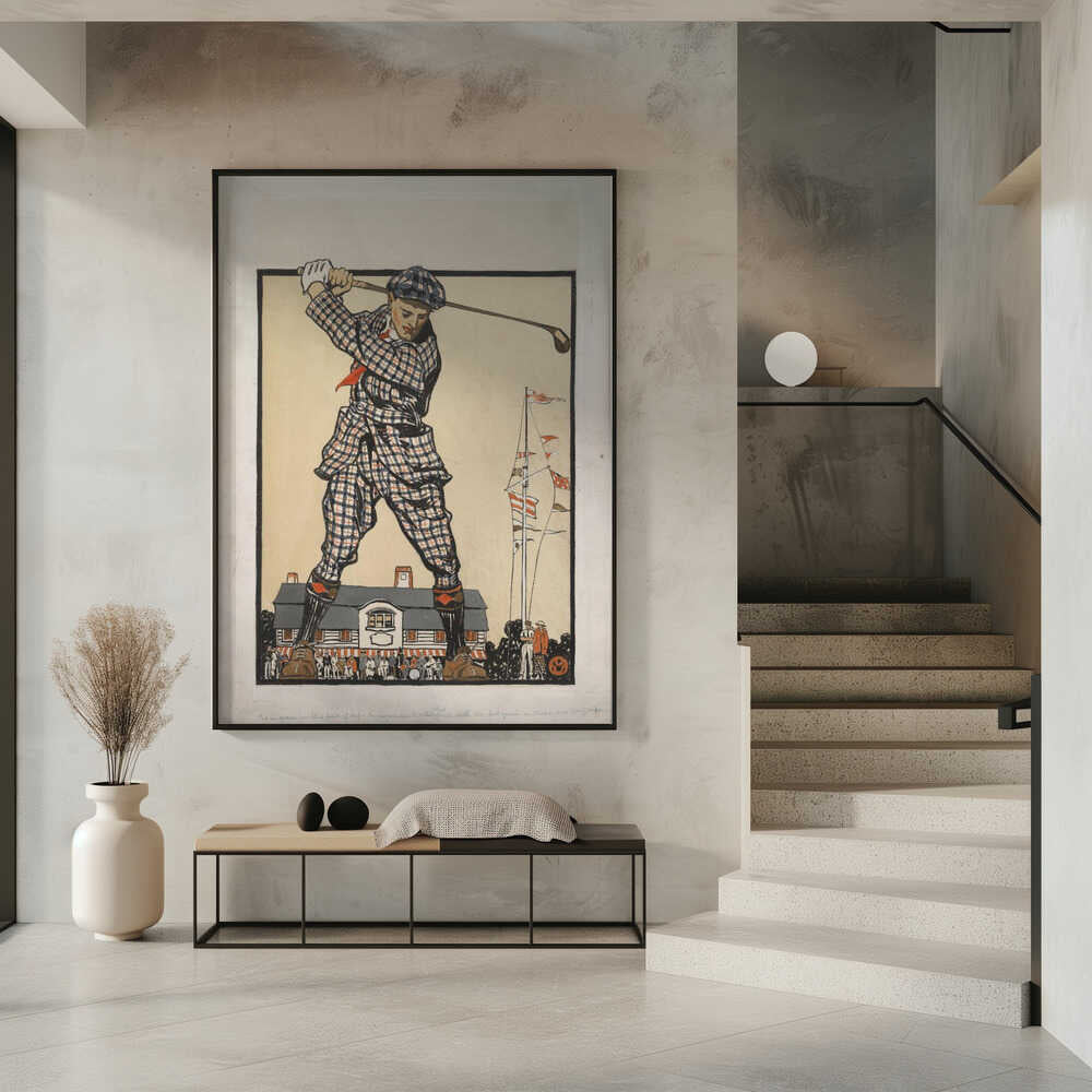 Man Swinging Golf Club