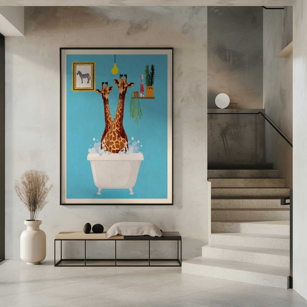 Giraffer i badet