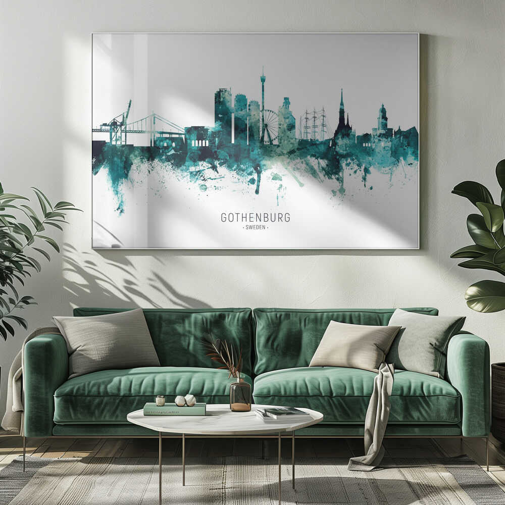 Göteborg Watercolor Skyline