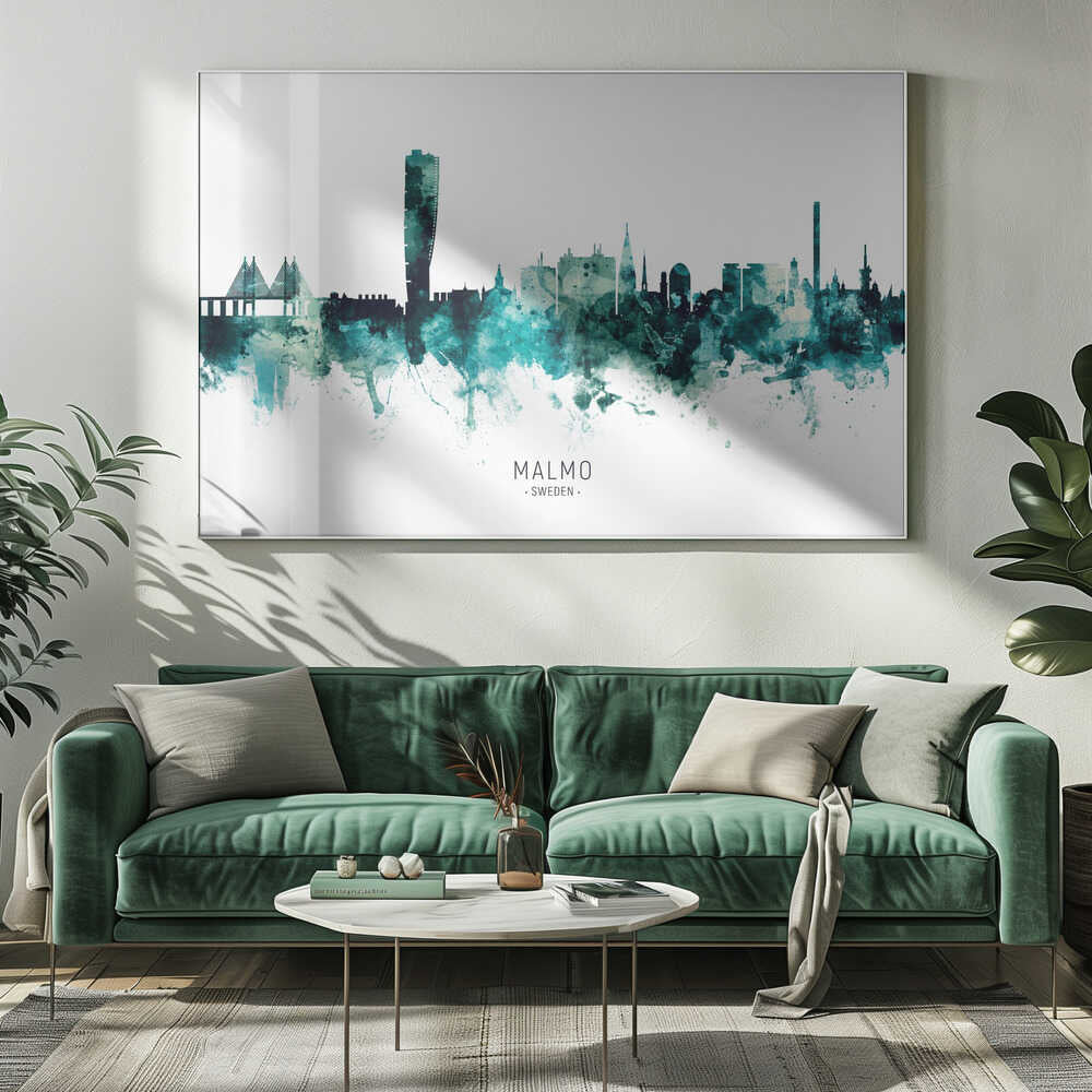 Malmo Watercolor Skyline