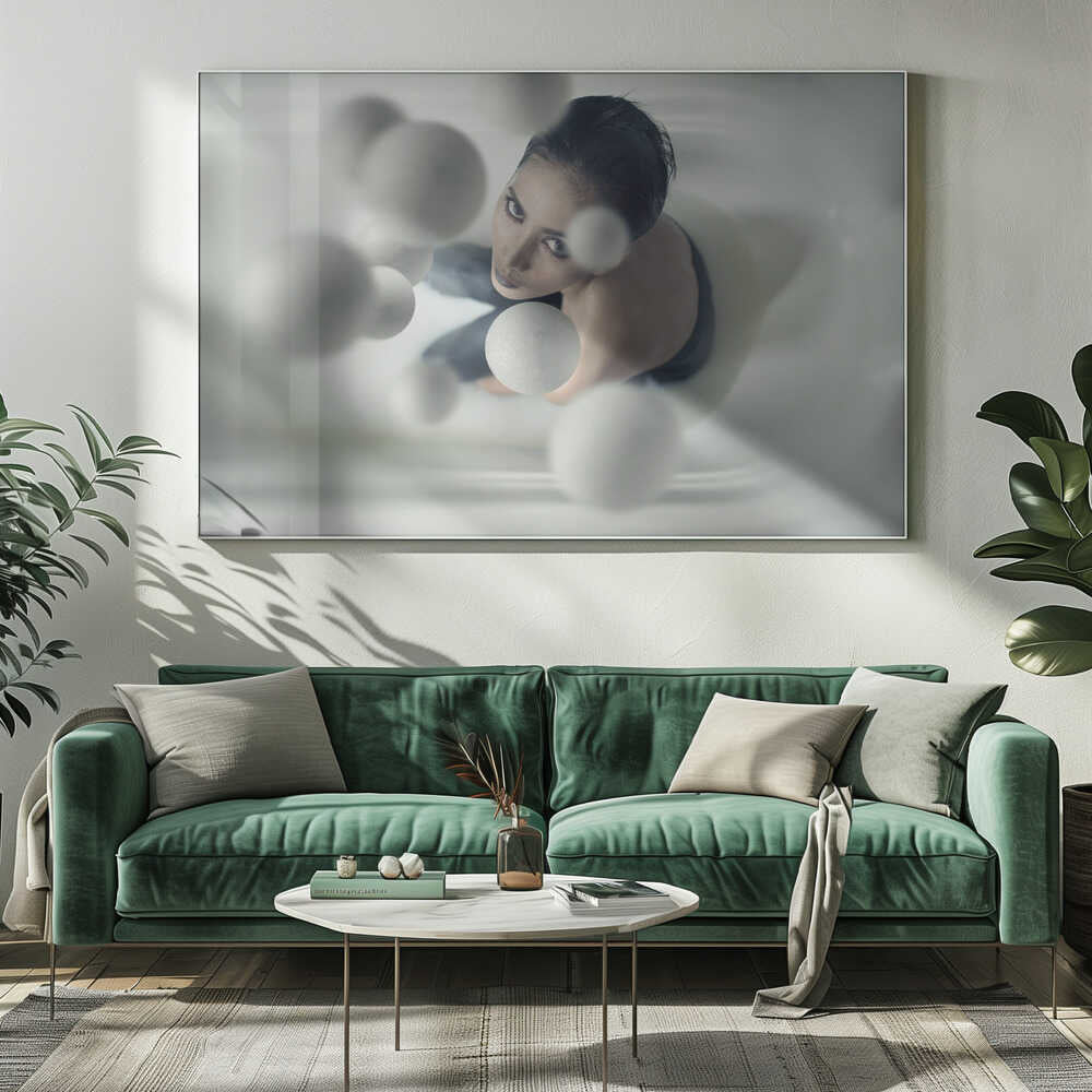 Ethereal Woman and Spheres