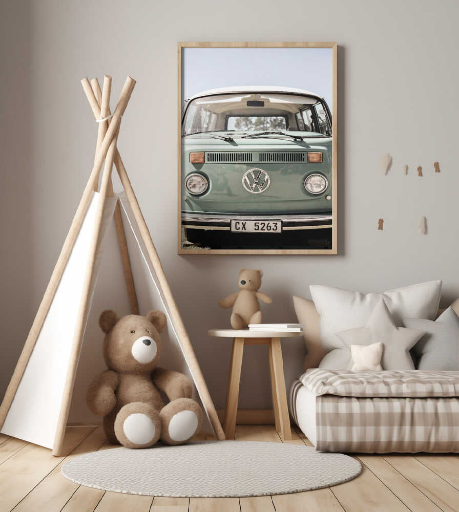 Volkswagen Type 2. Surfarbuss i grönt