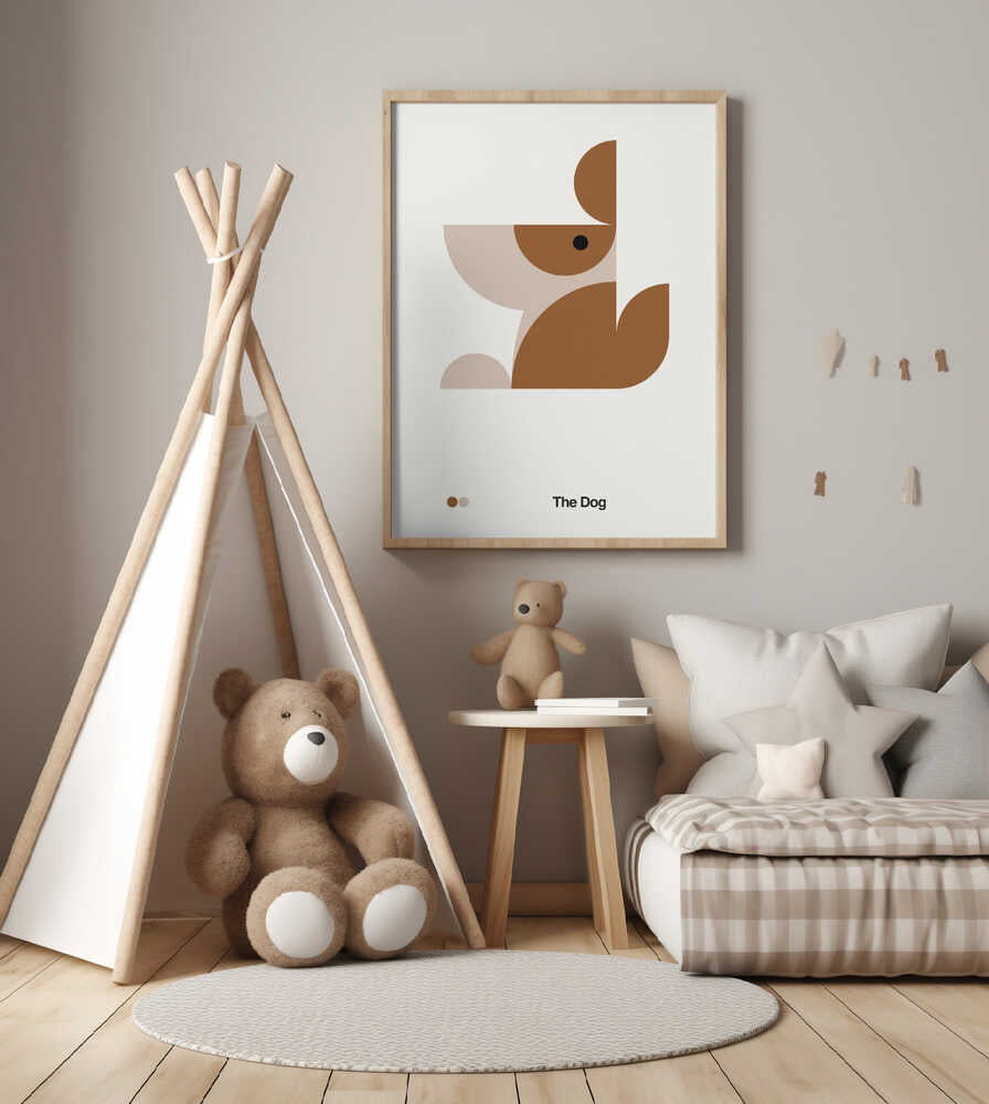 Bauhaus Dog Print | Minimalist Nursery Art