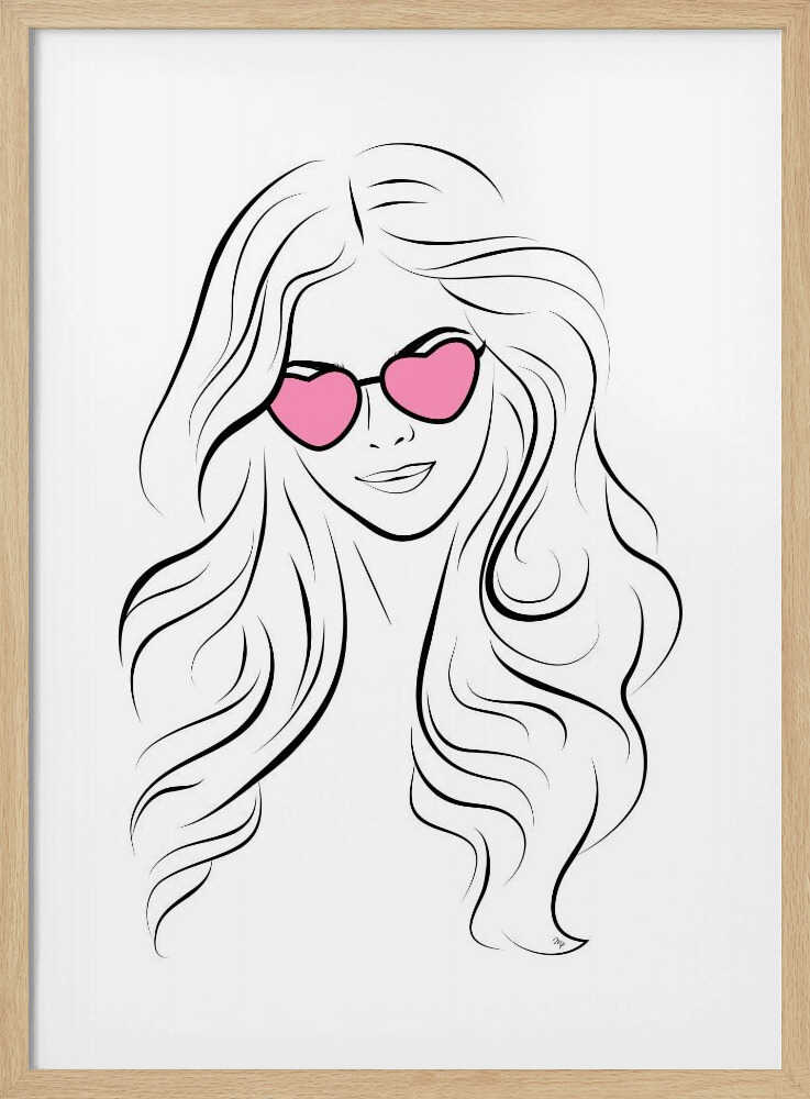 Girl with Heart Sunglasses