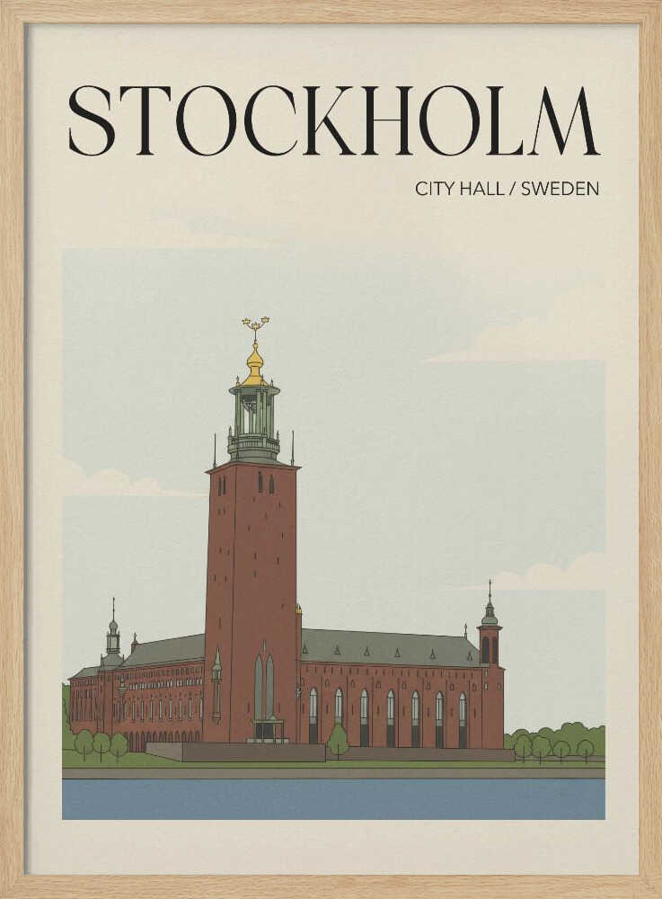 Stockholm City Hall Travel Poster