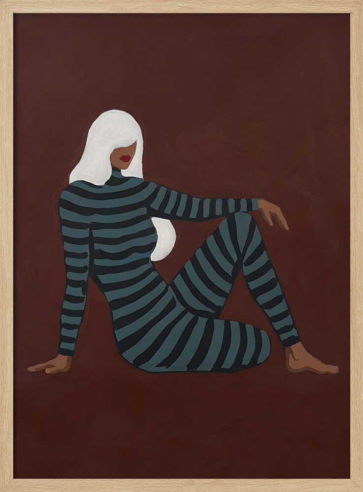 Striped Woman Sitting