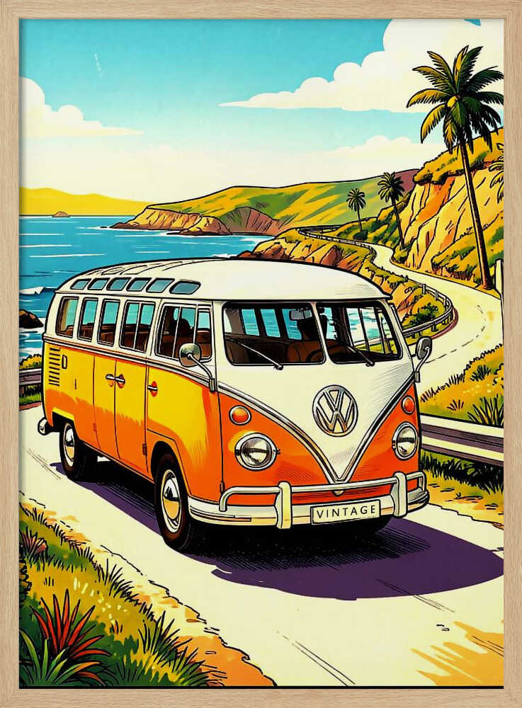 Vintage Bus Coastal Drive