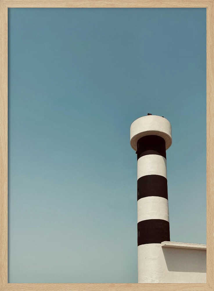 Striped Lighthouse Blue Sky