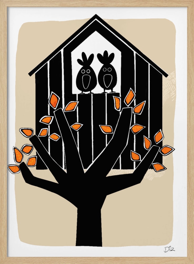 Two Birds in Birdhouse