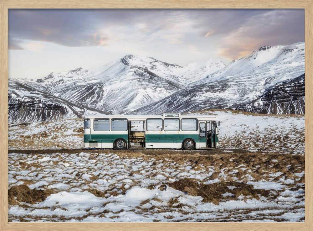 Classic Bus Winter Mountains