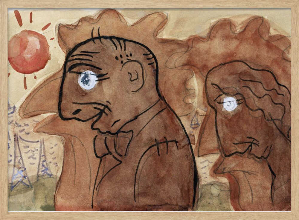 Caricature of Leo Gestel and His Wife (ca. 1891–1941) By Leo Gestel