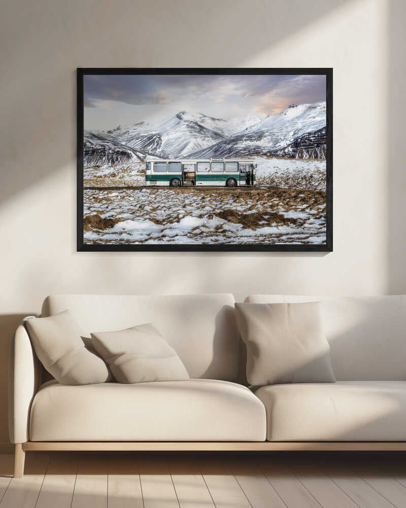 Classic Bus Winter Mountains