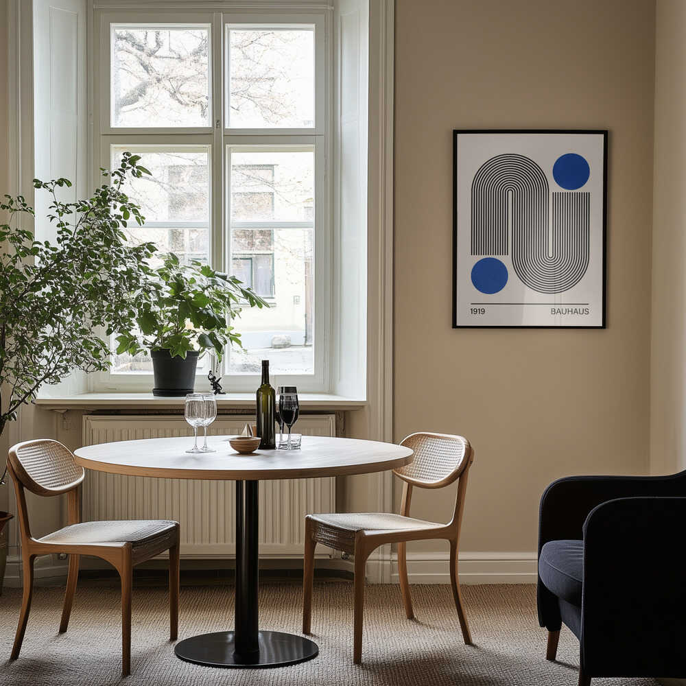 Modern Curves Blue Circles