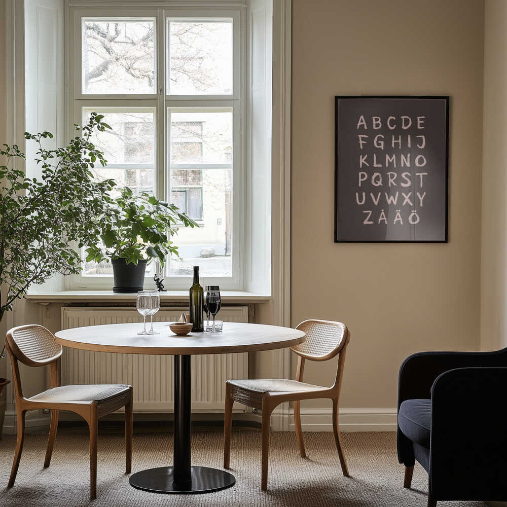ABC på svart tavla