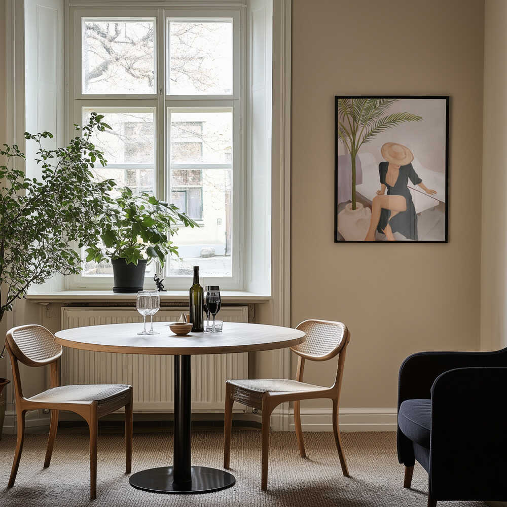 Kvinna med solhatt