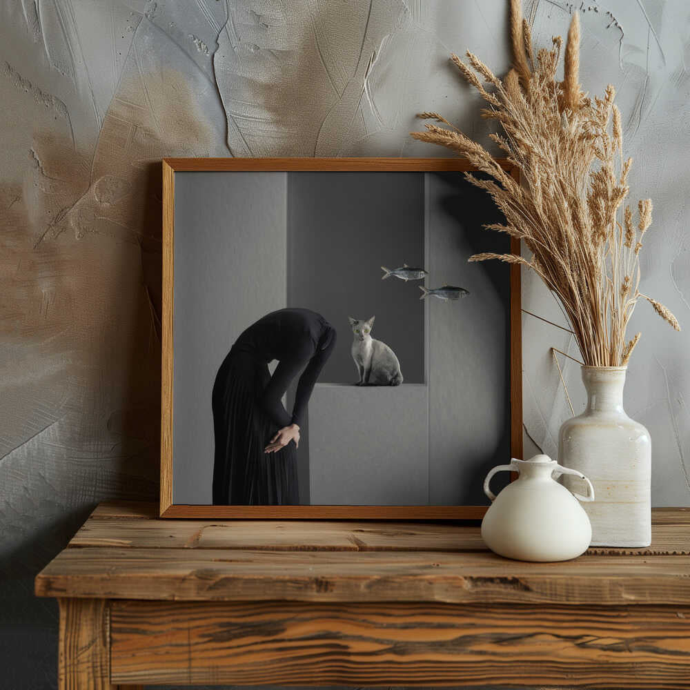 Surreal Woman Floating Fish