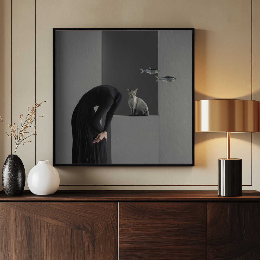 Surreal Woman Floating Fish