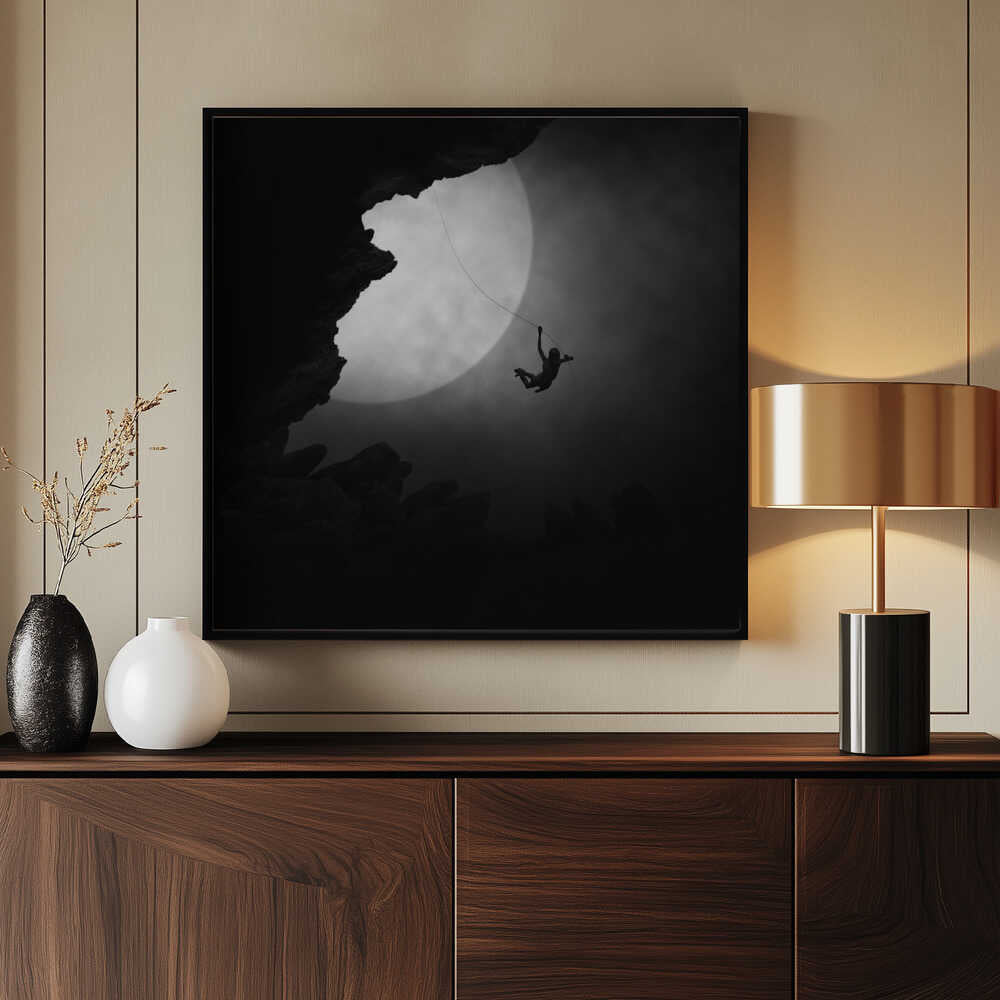Moonlit Rock Climber