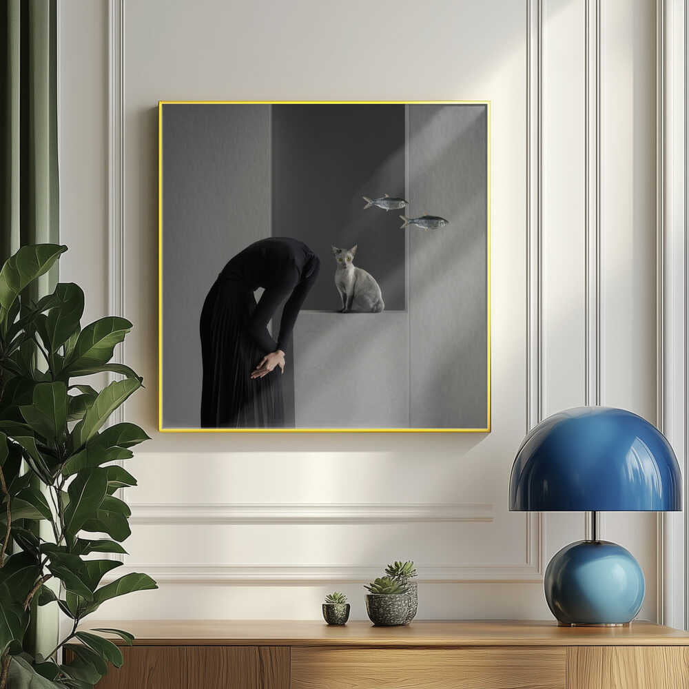 Surreal Woman Floating Fish
