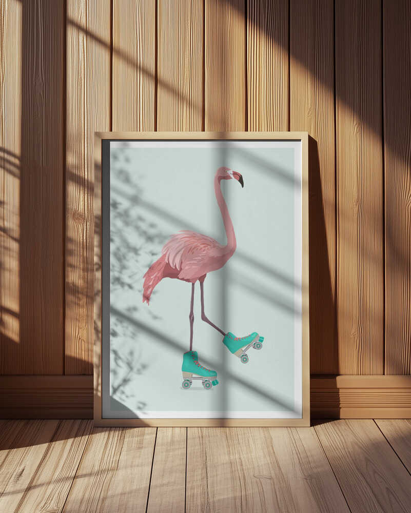 Roller Skating Flamingo