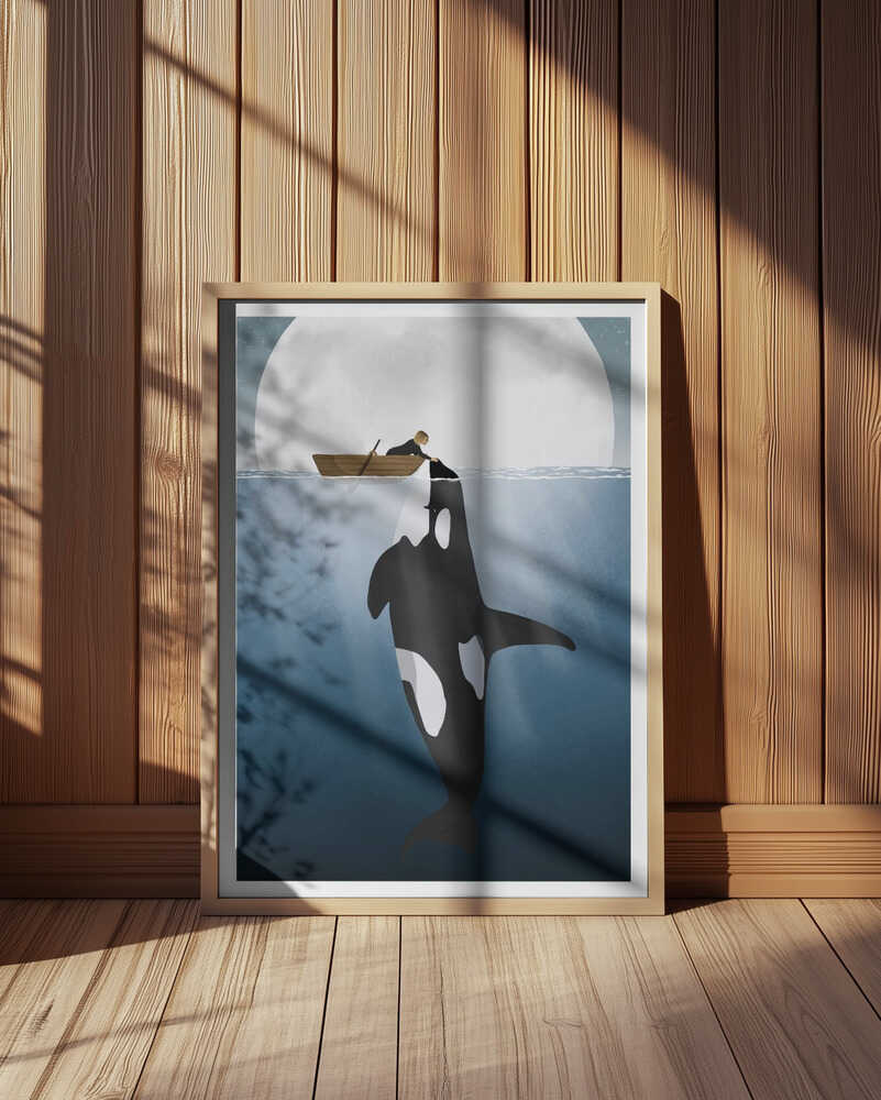 Man And Orca Moonlight