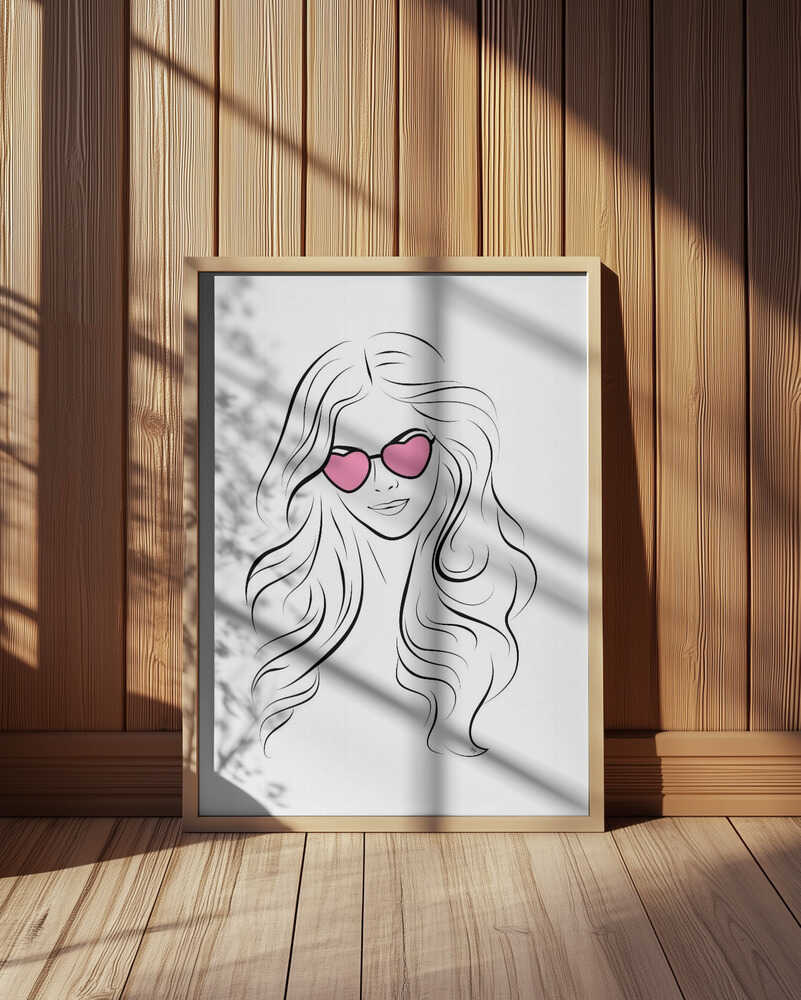 Girl with Heart Sunglasses