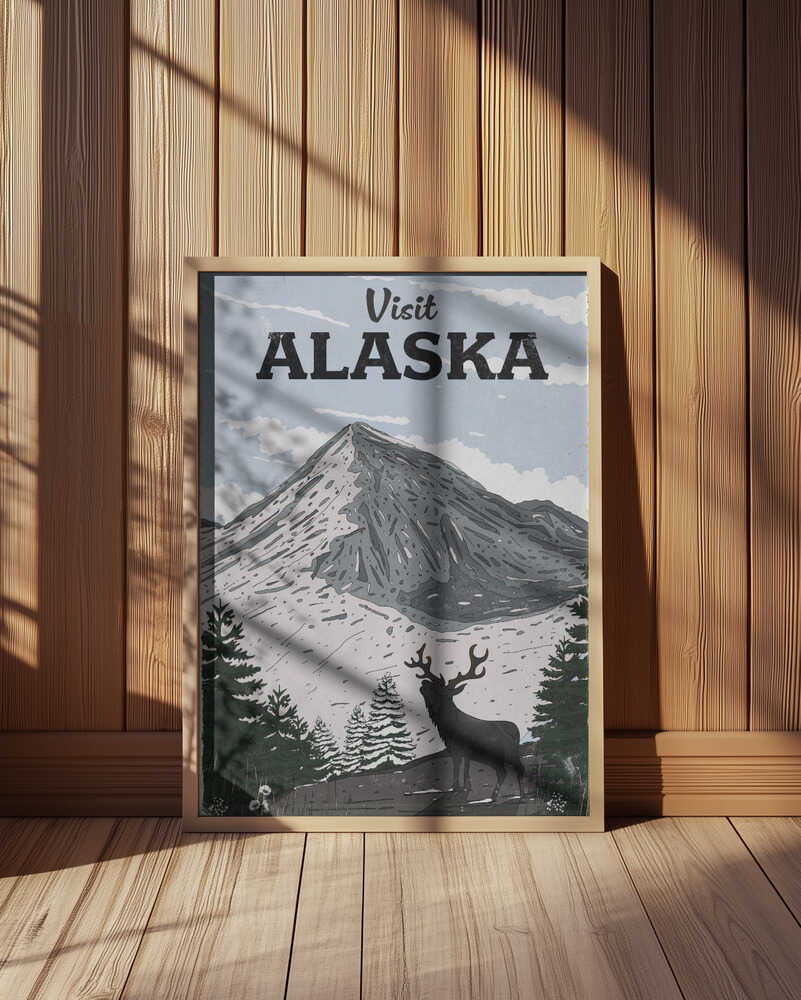 Besök Alaska – vintage reseaffisch