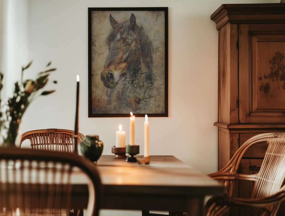 Hästillustration i vintagestil