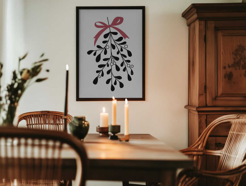 Mistel med röd rosett
